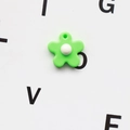 DIY colorful flower resin keychain accessory in green with white center for earphone cases - Green