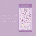 Cute purple ribbon and bear themed cartoon stickers for planners and scrapbooking - 8# Ribbon Series Purple