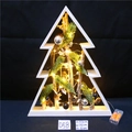 Leuchtender Weihnachts-Stern aus Holz mit LED-Lichtern und Zapfen für die Deko - Stil 04 (Hohler Baum)