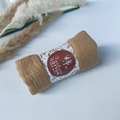 Caramel brown pleated cotton viscose scarf with handcrafted wrinkle texture and packaging - Style #46