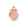 Rose gold mesh bracelet charm with pink enamel spiral design and sparkling crystals - Rose Gold Spiral Pink
