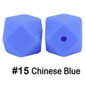 Perle ottagonali in silicone da 17mm per dentizione in colore China Blue - Blu Cina
