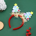 Detalle de diadema de árbol de Navidad roja y azul con lentejuelas y pompones de colores - Azul Claro