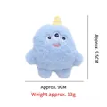Blue plush catnip monster toy for cats featuring embroidered face and 9.5cm height - Blue Three-Eyed Alien