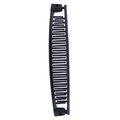 Classic black plastic banana hair clip with internal teeth for secure hair styling - 15cm Flat Black