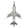 Silver alloy airplane pendant charm for DIY jewelry and keychain accessories - Airplane-15x23mm