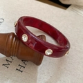 Red Retro Marble Texture Rhinestone Style (40#)