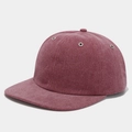 Close-up of wine red wool baseball cap showing thick texture and metal eyelets - Adjustable / Dark Red