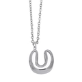 Polished silver alphabet letter U pendant necklace with a sleek metallic bubble design - Letter U