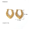 Tableau des tailles de boucles d'oreilles martelées plaqué or 18K, 19,9mm sur 14,4mm - Style Géométrique Goutte Martelée (YYE023244)