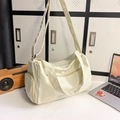 Sac de sport polyvalent blanc cassé avec compartiment à chaussures et bandoulière - Jaune