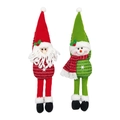 Muñecos de peluche navideños con Papá Noel y Muñeco de nieve para cortinas y decoración - Muñeca de Decoración de Navidad - Individual (Estilo Aleatorio)
