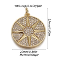 Detailed size chart of gold evil eye pendant with dimensions 25mm height and 20mm width - CX152-06 (Large Gold Pave Zircon Starburst Pendant)