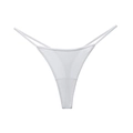 G-string en soie glacée blanche minimaliste avec bretelles fines et tissu doux - S / Blanc