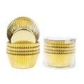 Pirottini per muffin in alluminio dorato in tubo trasparente per la cottura di cupcake - Rivestimento in alluminio / Oro