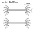 Surgical steel nipple rings with marquise-cut zircons in a crown-shaped design - Style 7-Marquise Crown