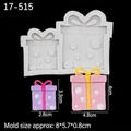 Silicone gift box mold for fondant and chocolate featuring bow-knot designs and two sizes - Type 2-Gift Box / Gray