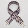 Tracolla regolabile da 5cm con trama etnica viola e ganci in metallo dorato lucido - No. 713 Gancio Dorato