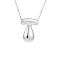 Polished silver bubble 'T' letter pendant necklace with stainless steel box chain - Silver T