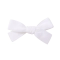Classic small white velvet bow hair clip for girls with soft handcrafted fabric texture - White (18)