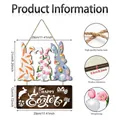 Easter bunny wooden wall plaque with dimensions and high-quality material details - Easter Bunny Wood Hanging Sign (Y26Y90015_Q)