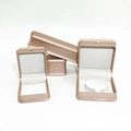 Set di portagioie in similpelle oro rosa con fibbia a corona dorata e interno in velluto - Oro - Scatola per Braccialetti Rigidi