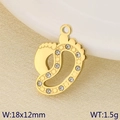 Golden stainless steel baby footprint pendant with rhinestones for mother jewelry - Baby Footprint Zircon (KLJ9563-ZLA)