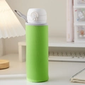 Green neoprene protective sleeve for thermal bottle with convenient carrying lanyard - Green