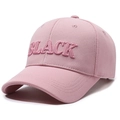 Casquette de baseball rose avec broderie 3D et visière à coutures robustes - Réglable / Rose