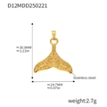 18k gold plated stainless steel fishtail pendant with unique hammered texture design - Hammered Fishtail Style (D12) / Gold