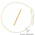 Detailed 1.5mm gold water wave chain with 445mm length and 50mm adjustable extension - VL483 Gold Necklace