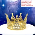 Piccola corona dorata per bambini con strass scintillanti per matrimoni e compleanni - 7 Punte Strass Corona Oro
