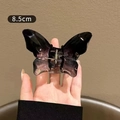 Eleganter 8,5 cm schwarzer Haarklammer-Clip mit Schleife für eine stilvolle Frisur - Tuschmalerei Farbverlauf - Schmetterling 8.5cm