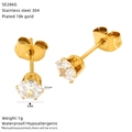 Detailed specs for 18k gold plated 304 stainless steel earrings with zircon stone - Rhinestone Style (SE286G)