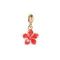DIY red five-petal flower charm pendant with gold edges for bracelets and necklaces - Red Gold Plum Blossom