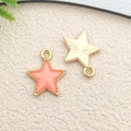 Süße sternförmige Legierungsanhänger mit rosa Emaille und Gold-Finish für DIY-Schmuck - 1 Stk. Rosa Fünfzackiger Stern