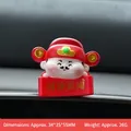 Cute Capybara Caishen car dashboard ornament in red resin with Fortune text details - Boundless Wealth God (3154)