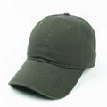 Detail view of the deep green cotton fabric texture and six-panel stitch on the baseball cap - Adjustable / Army Green