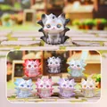 Set of 7 colorful Nine-Tailed Fox figurines including 6 regular and 1 hidden version - M420 Seven-colored Fox Crystal Box 6 / Full Box Set