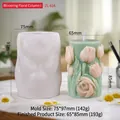 Blooming tulip pillar silicone candle mold with finished pink floral wax pillar - Blooming Flower Column I ZL-816