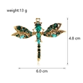 Dettaglio della spilla a libellula vintage con misure 6,0x4,8cm e peso di 13 grammi - Verde (C622-A)