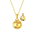 18K gold plated Pisces zodiac necklace with double-sided constellation pendant - Pisces