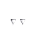 Minimalist S925 sterling silver triangular stud earrings with high-polished mirror finish - Triangle Style (RHE593S)