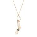 Roségoldene Herz-Halskette mit Lucky-Gravur und elegantem Quasten-Anhänger - Herz Quaste Stil (项链---21) / Roségold