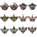 Set aus 12 Emaille-Motten- und Himmelsmond-Anhängern für DIY-Schmuck und Accessoires - 12-teiliges Schmetterling Set (6 Stile x 2)