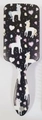Cute black cushion hairbrush with white unicorn and pink heart patterns for girls - Black Pony