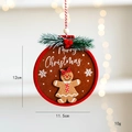 Felt gingerbread man Christmas ornament with red dress and Merry Christmas text - Style B-Gingerbread Girl