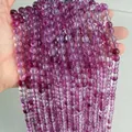 Strands of translucent purple tourmaline glass round beads for DIY jewelry making - Purple K9 Synthetic Beads