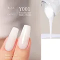 Translucent milky white nail gel Y001 in matte and glossy finishes with plant-based base - Y-001 Translucent Milk White