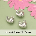 Three silver whale-shaped pendants for jewelry making, dimensions 6.9mm x 9.7mm - Silver Whale